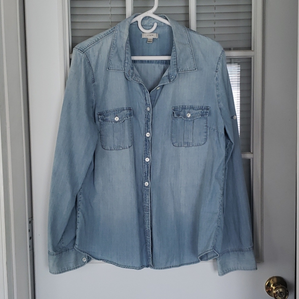 Women's denim button down shirt